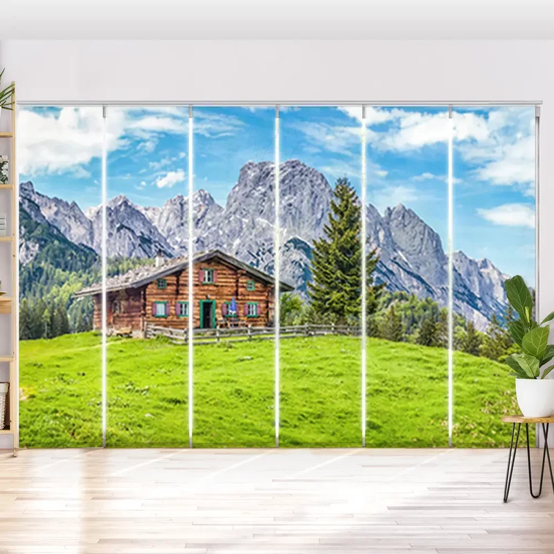 Schiebegardine Motiv "Berghütte in den Alpen"