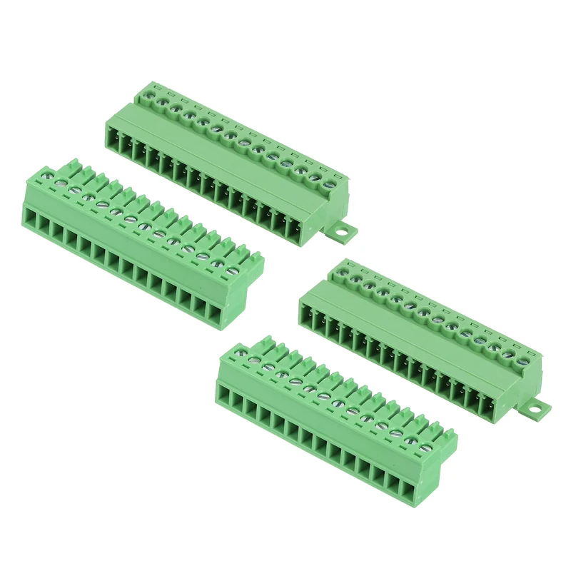 2Sets 14Pin 3.5mm Pitch Screw Terminal Block Connector Pluggable 300V 8A Green