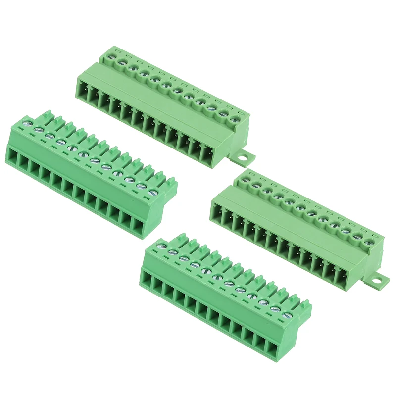 2Sets 12Pin 3.5mm Pitch Screw Terminal Block Connector Pluggable 300V 8A Green