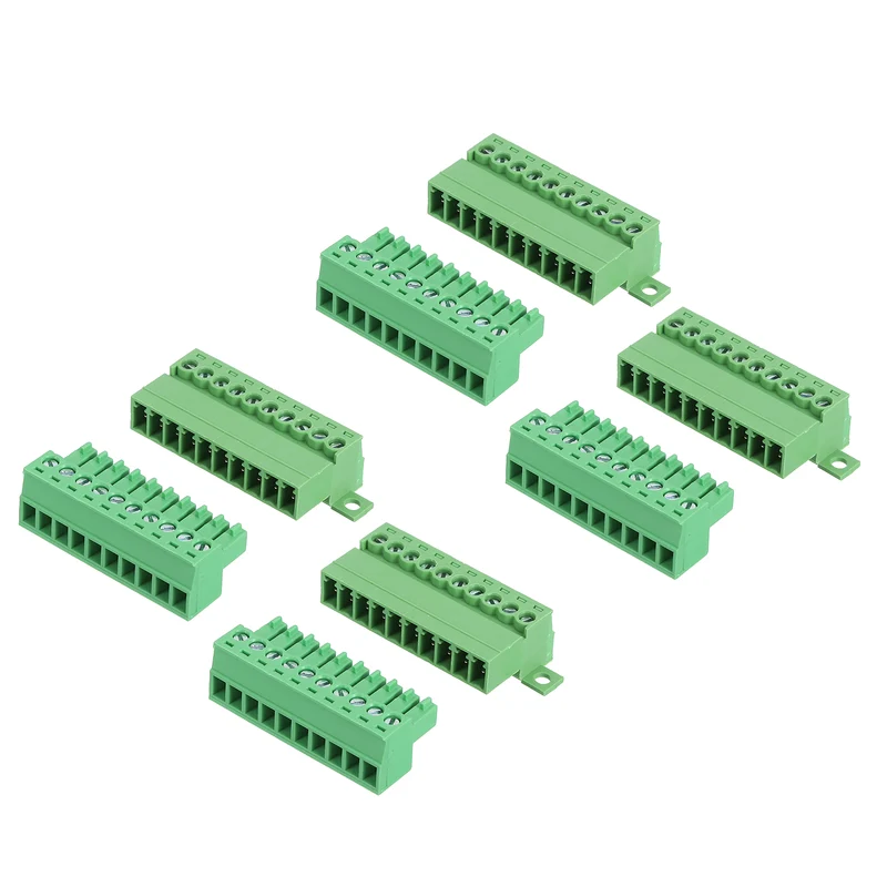 4Sets 10Pin 3.5mm Pitch Screw Terminal Block Connector Pluggable 300V 8A Green