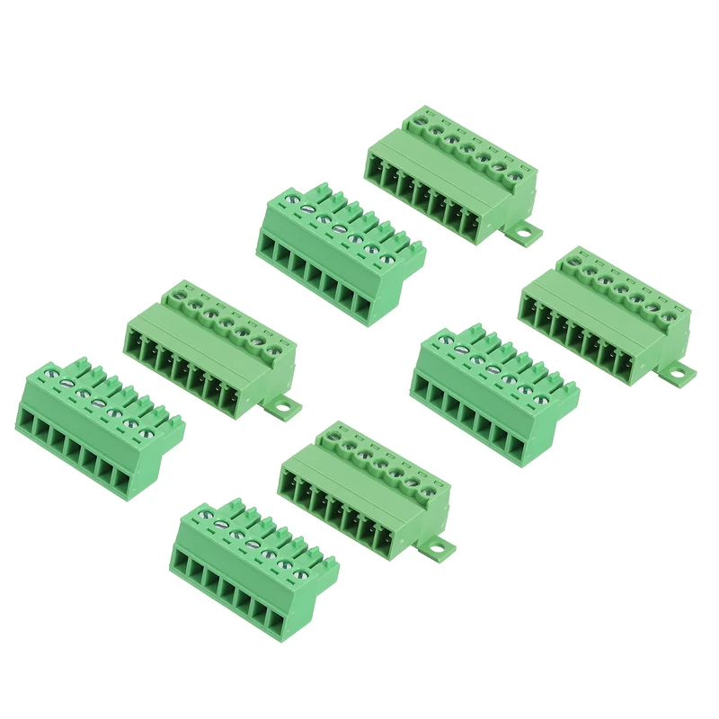 4Sets 7Pin 3.5mm Pitch Screw Terminal Block Connector Pluggable 300V 8A Green