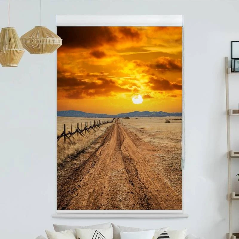 Kassettenrollo Motiv "Einsame Strasse Arizona" | bis B 420 x H 420 cm