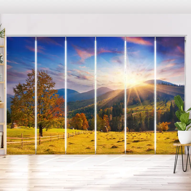 Schiebegardine Motiv "Herbstsonnenuntergang"