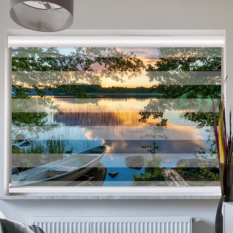 Doppelrollo mit Kassette "Findland See Im Sommer"