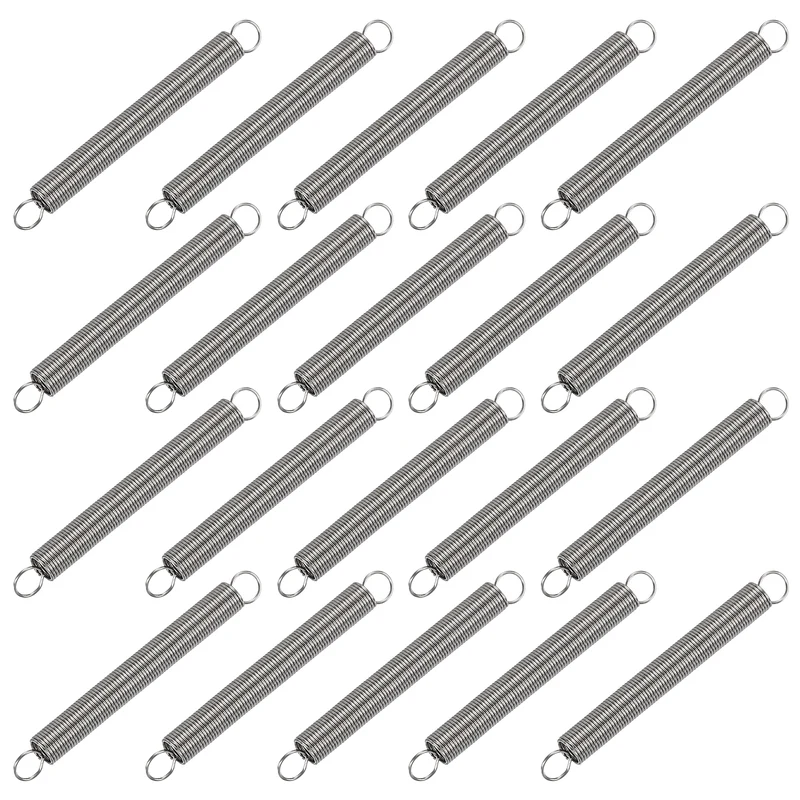 20pcs Extension Springs,0.02"x0.16"x1.57" 304 Stainless Steel Spring