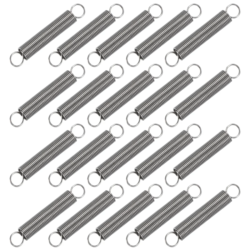 20pcs Extension Springs,0.02"x0.16"x0.98" 304 Stainless Steel Spring