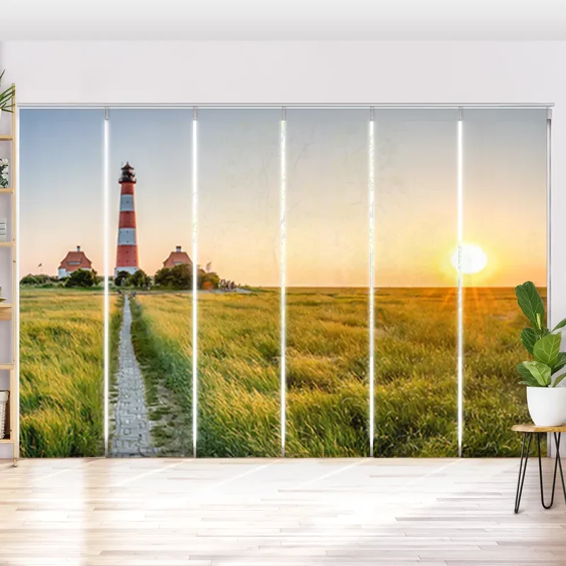 Schiebegardine Motiv "Leuchtturm Nordsee"