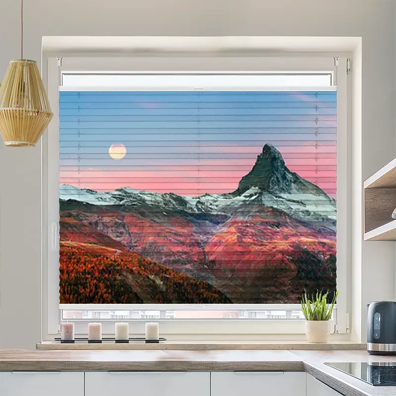 Plissee Motiv "Matterhorn in den Alpen im Herbst"