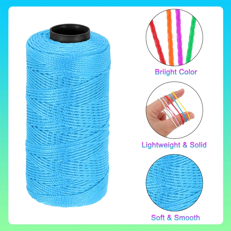 Nylon String 3 Strands Twisted Mason Line 1.5mm x 218 Yards, Blue