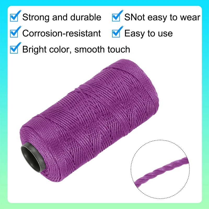 Nylon String 3 Strands Twisted Mason Line 1.5mm x 218 Yards, Dark Purple