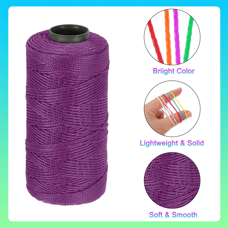 Nylon String 3 Strands Twisted Mason Line 1.5mm x 218 Yards, Dark Purple