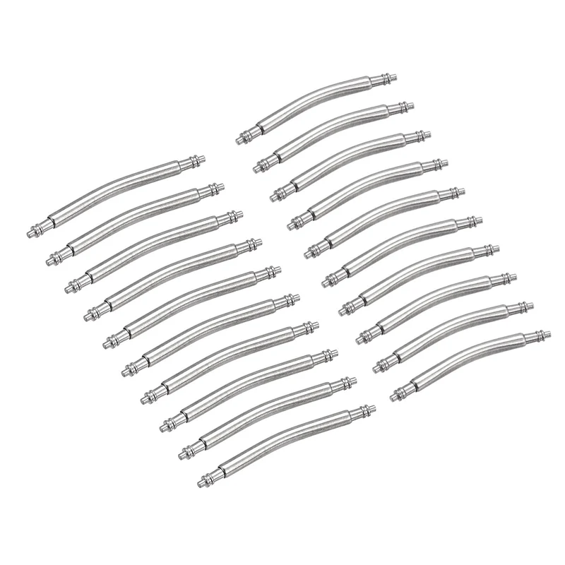 18mm 20mm Curved Spring Bar Pins 1.8mm Dia Metal Watch Band Link Pin 20pcs