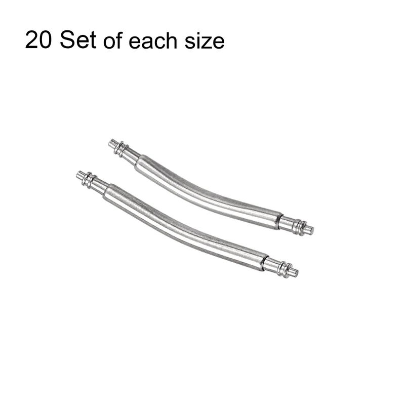 18mm 20mm Curved Spring Bar Pins 1.8mm Dia Metal Watch Band Link Pin 20pcs