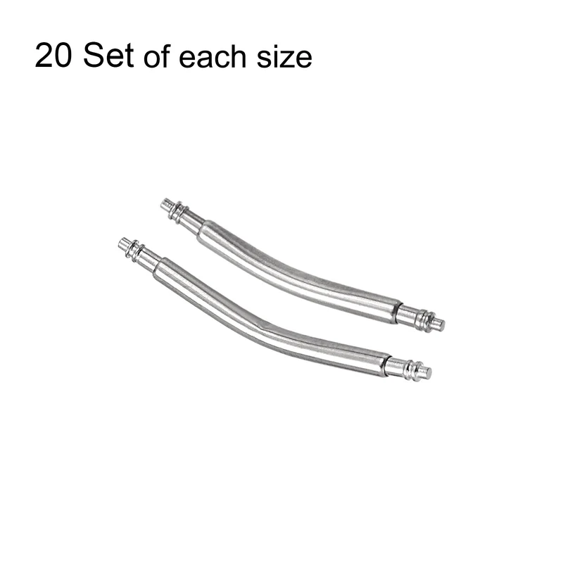 18mm 22mm Curved Spring Bar Pins 1.8mm Dia Metal Watch Band Link Pin 20pcs