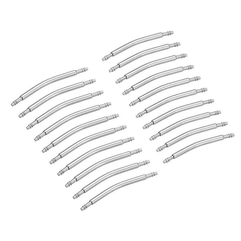 19mm 20mm Curved Spring Bar Pins 1.5mm Dia Metal Watch Band Link Pin 20pcs
