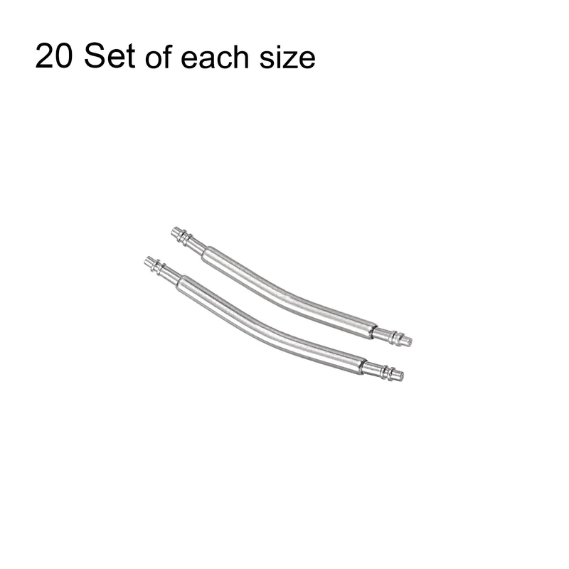 19mm 20mm Curved Spring Bar Pins 1.5mm Dia Metal Watch Band Link Pin 20pcs
