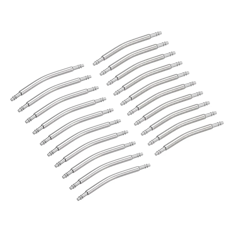 18mm 20mm Curved Spring Bar Pins 1.5mm Dia Metal Watch Band Link Pin 20pcs