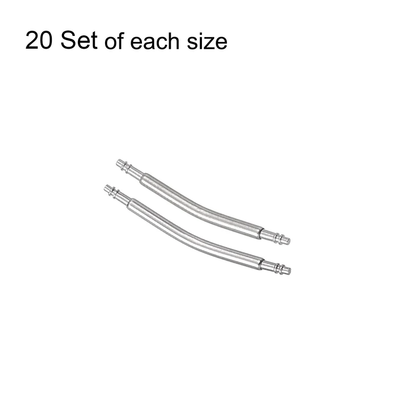 18mm 20mm Curved Spring Bar Pins 1.5mm Dia Metal Watch Band Link Pin 20pcs