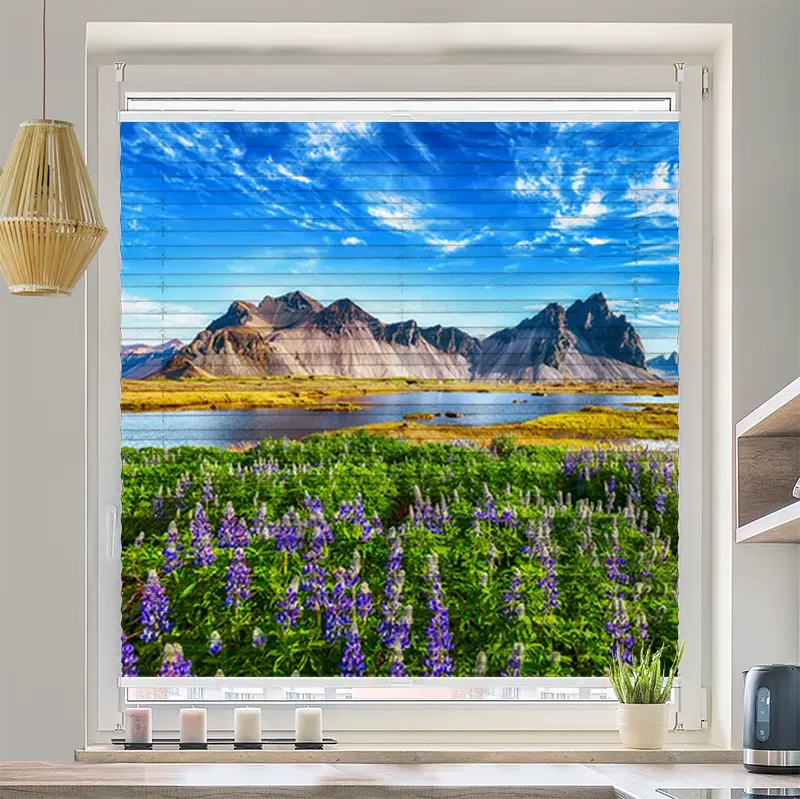 Wabenplissee Motiv "Berglandschaft Island"