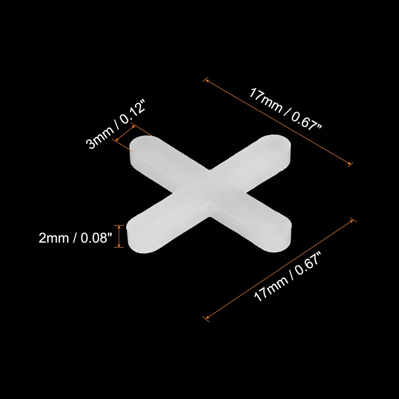 800Pcs Tile Spacers, 3mm 1/8" Cross Shape Wall Floor Tile Spacer, White