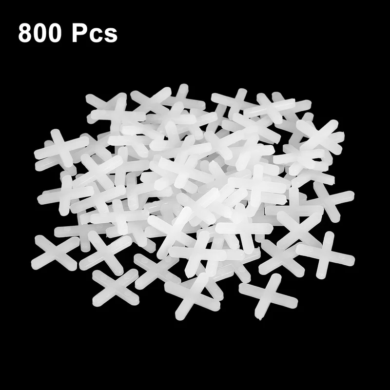 800Pcs Tile Spacers, 3mm 1/8" Cross Shape Wall Floor Tile Spacer, White