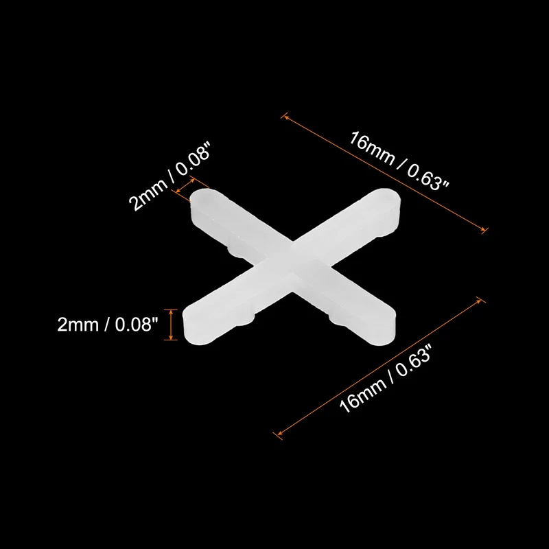 2500Pcs Tile Spacers, 2mm 5/64" Cross Shape Wall Floor Tile Spacer, White