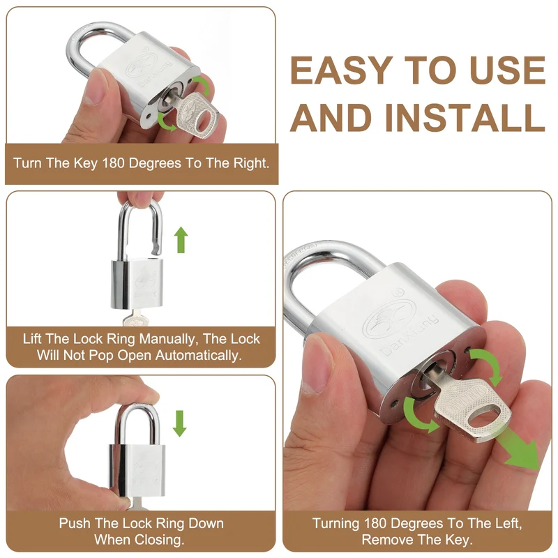 Keyed Padlock 2.8" Wide Body Steel Pin Tumbler Padlocks with 3 Keys(116mm)