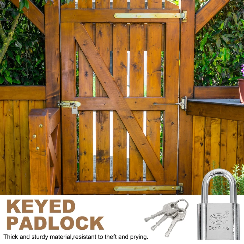Keyed Padlock 2.4" Wide Body Steel Pin Tumbler Padlocks with 3 Keys(109mm)