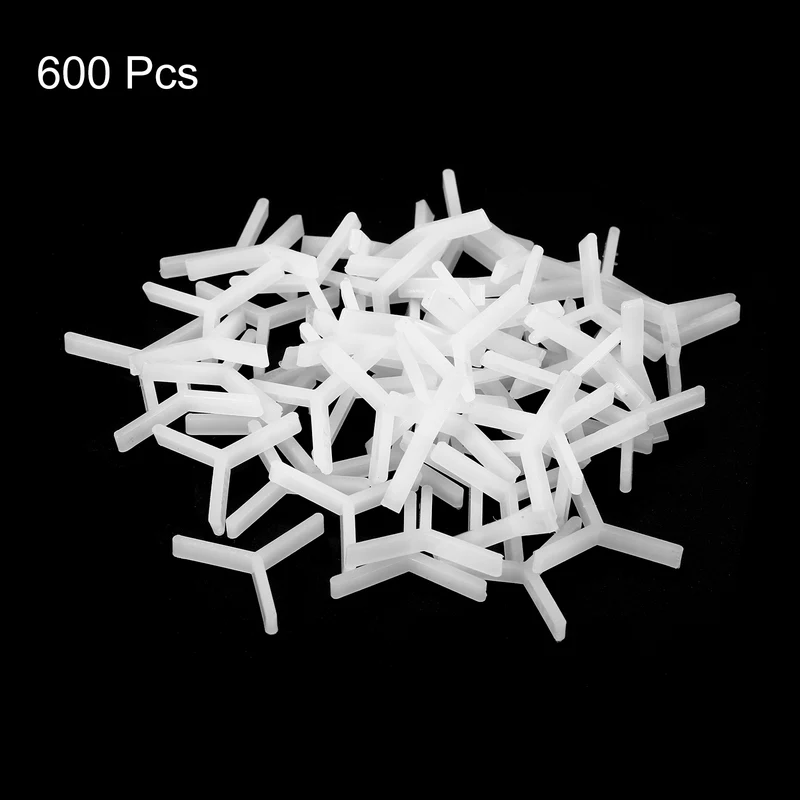 600Pcs Wall Floor Tile Plastic Y Type Spacers Tiling Tools 1.5mm 1/16", White