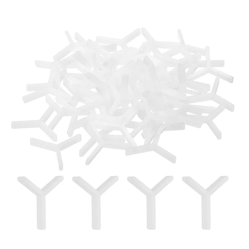 400Pcs Wall Floor Tile Plastic Y Type Spacers Tiling Tools 1.5mm 1/16", White