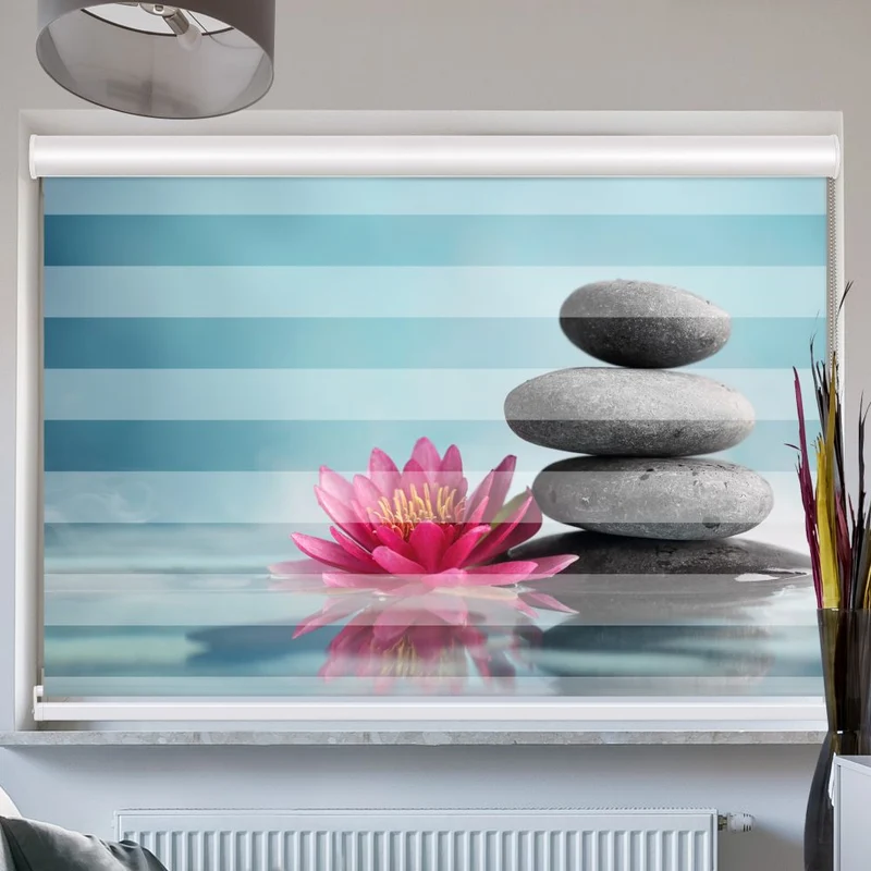 Doppelrollo mit Kassette "Spa Zen Stones"