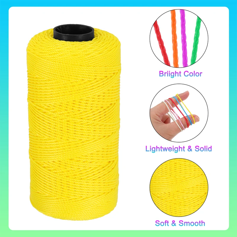 Nylon String 3 Strands Twisted Mason Line 1.5mm x 218 Yards, Yellow