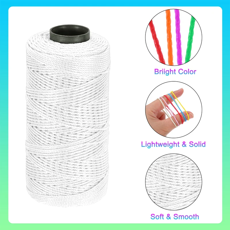Nylon String 3 Strands Twisted Mason Line 1.5mm x 218 Yards, White