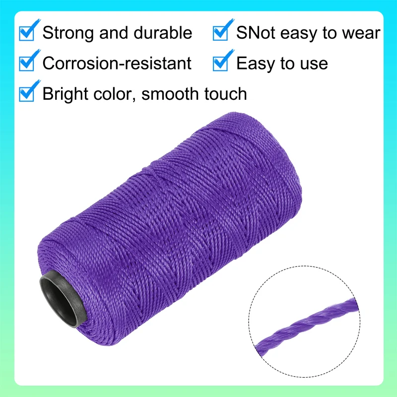Nylon String 3 Strands Twisted Mason Line 1.5mm x 218 Yards, Purple