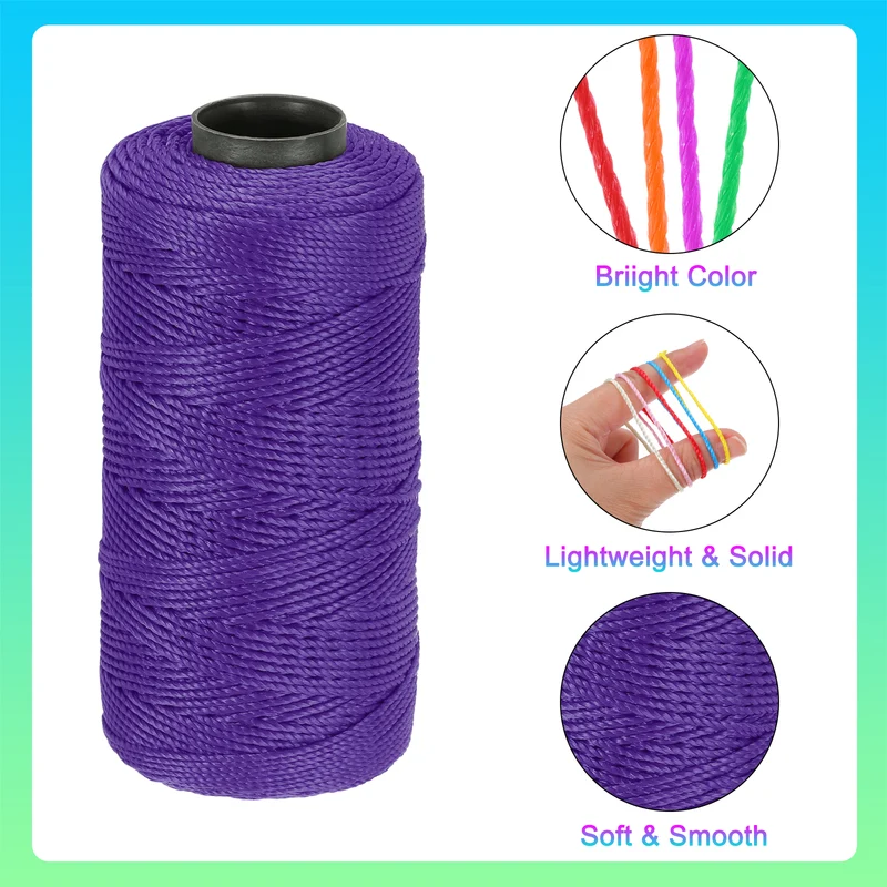 Nylon String 3 Strands Twisted Mason Line 1.5mm x 218 Yards, Purple