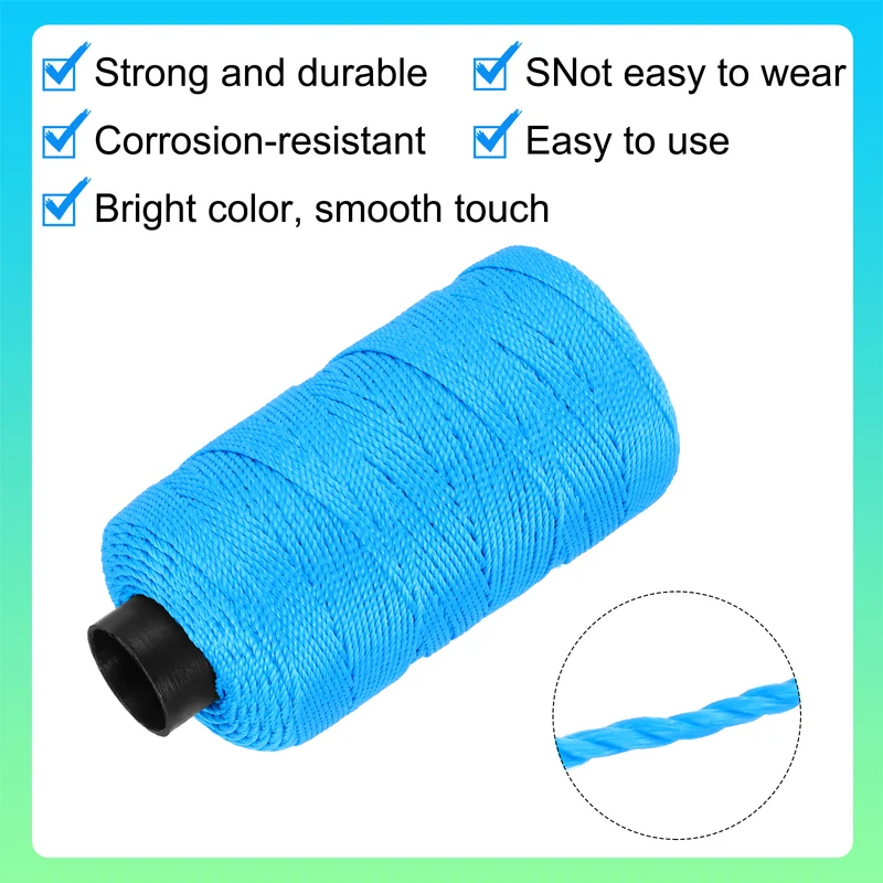 Nylon String 3 Strands Twisted Mason Line 1.5mm x 218 Yards, Sky Blue