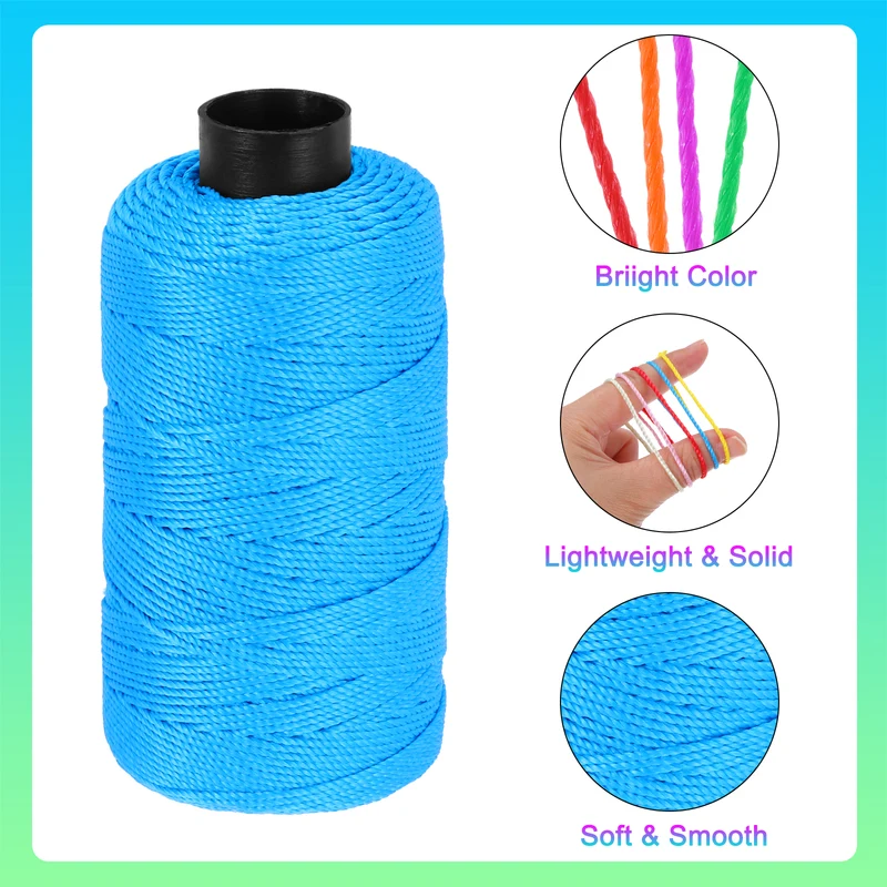 Nylon String 3 Strands Twisted Mason Line 1.5mm x 218 Yards, Sky Blue
