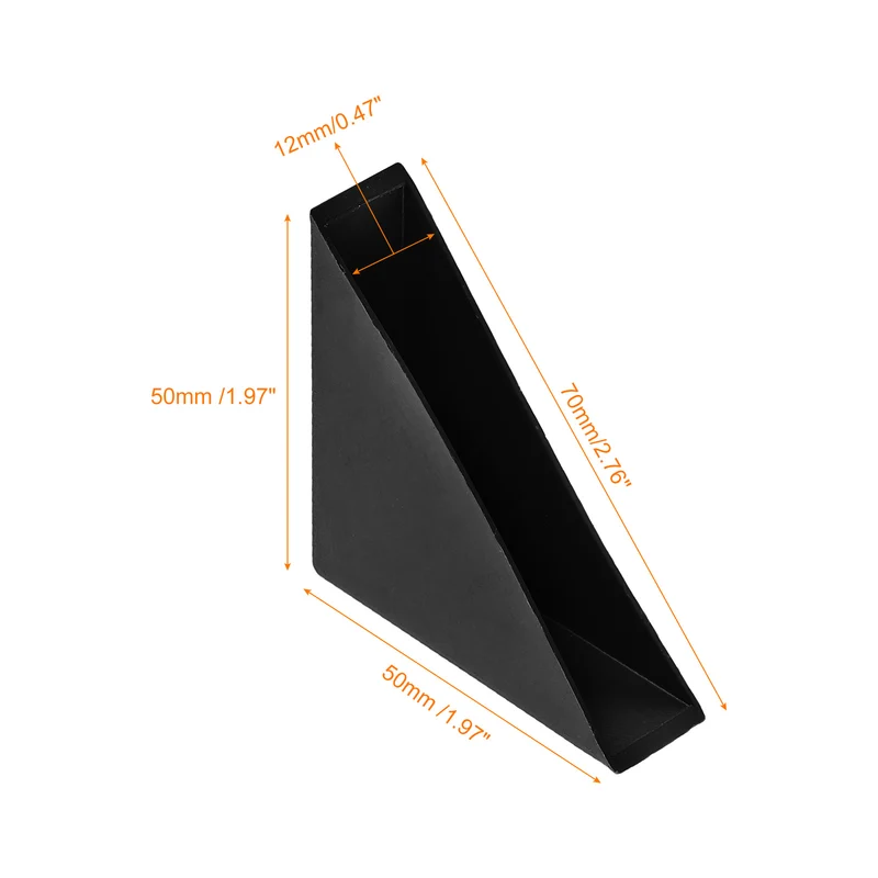 50Pcs Corner Protectors 12x70mm Plastic Right Angle Corner Guards Cushion, Black