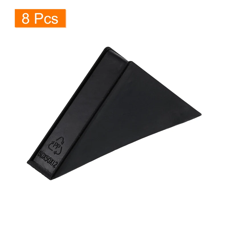 8Pcs Corner Protectors 12x70mm Plastic Right Angle Corner Guards Cushion, Black