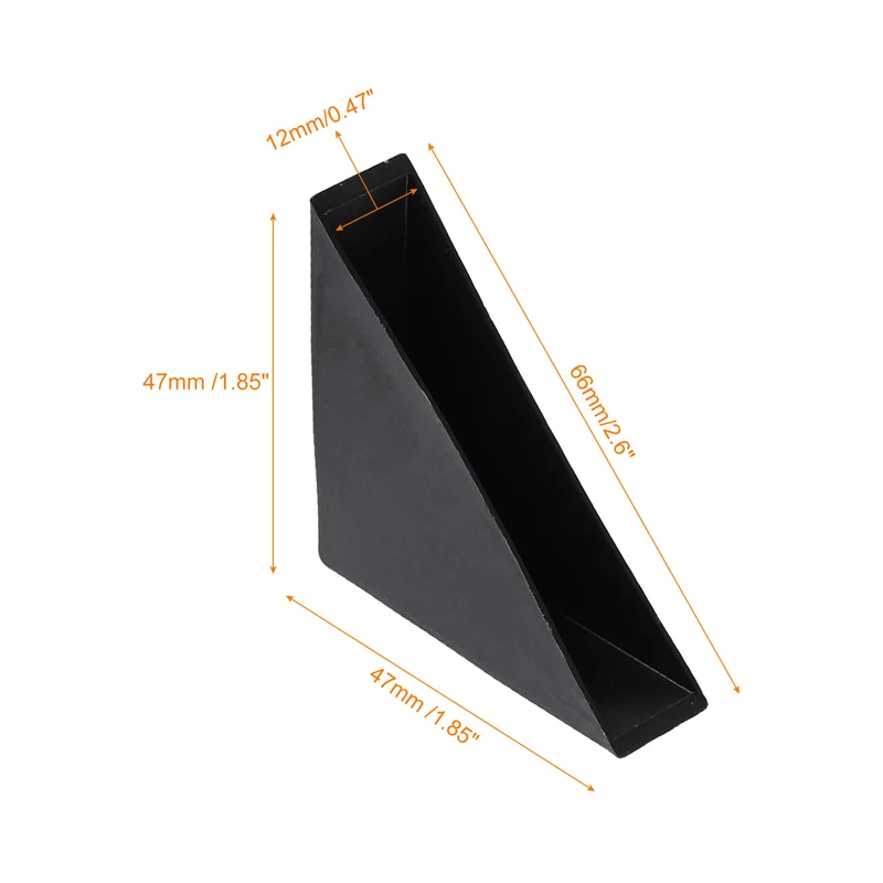 12Pcs Corner Protectors 12x66mm Plastic Right Angle Corner Guards Cushion, Black