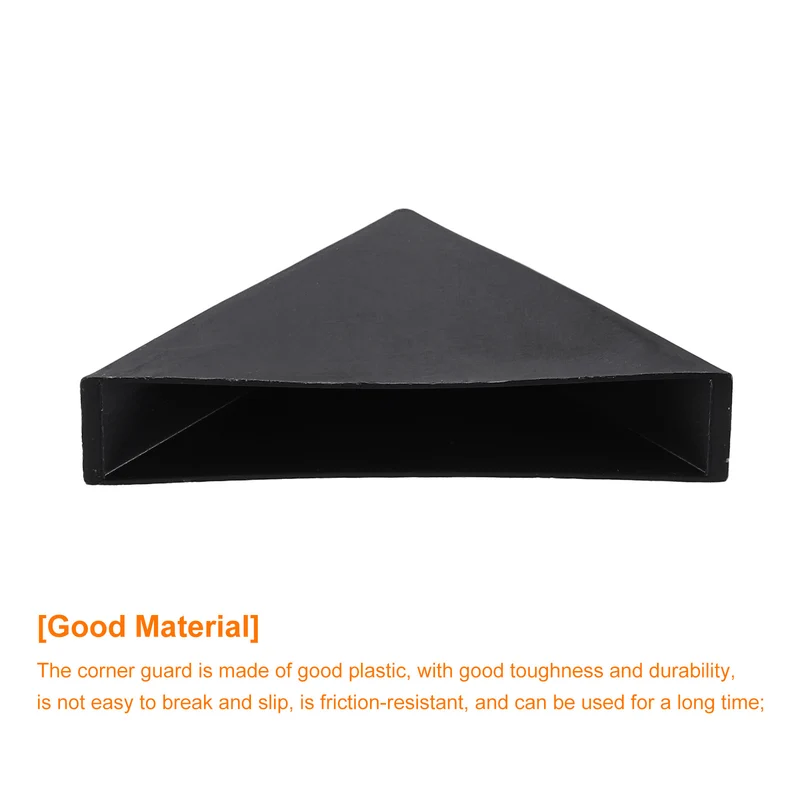 12Pcs Corner Protectors 12x66mm Plastic Right Angle Corner Guards Cushion, Black