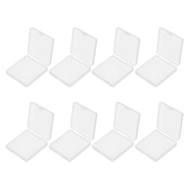 8Pcs 4 x AA/AAA Battery Organizer Clear Storage Case Holder, 5.6x6.2x1.8cm