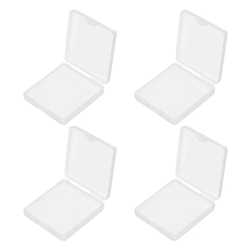 4Pcs 4 x AA/AAA Battery Organizer Clear Storage Case Holder, 5.6x6.2x1.8cm