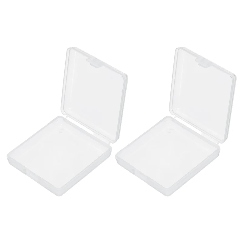 2Pcs 4 x AA/AAA Battery Organizer Clear Storage Case Holder, 5.6x6.2x1.8cm