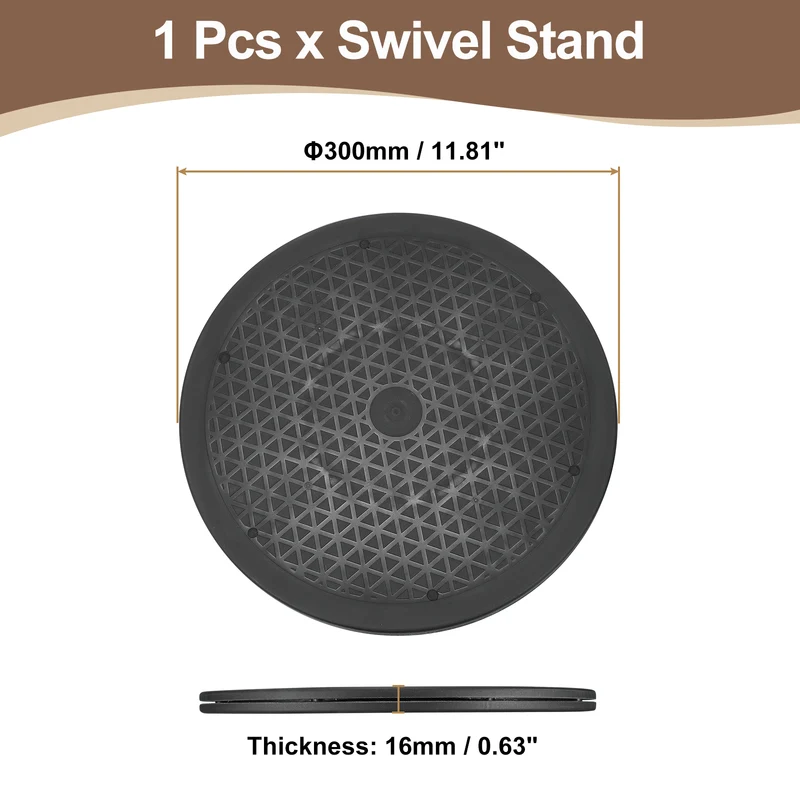 12inch Rotating Swivel Stand with Steel Ball Bearings Rotating Plate, Black