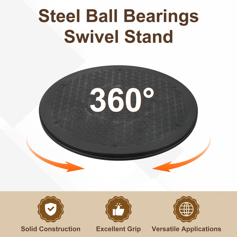 12inch Rotating Swivel Stand with Steel Ball Bearings Rotating Plate, Black