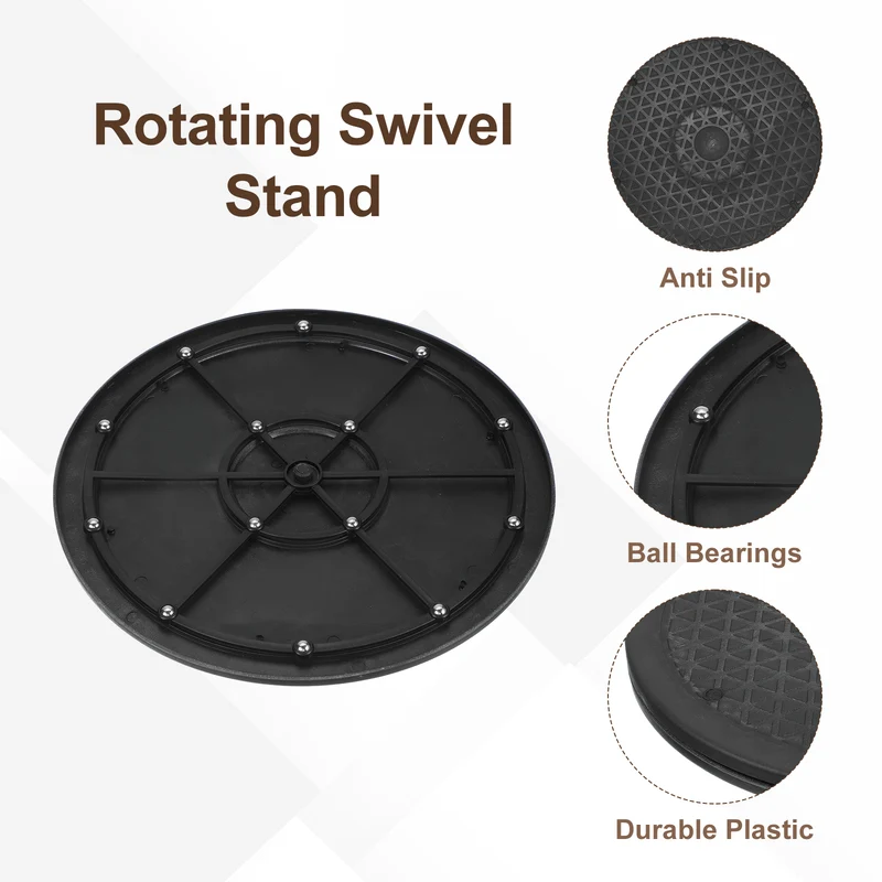 3Pcs 10inch Rotating Swivel Stand with Steel Ball Bearings Rotating Plate, Black