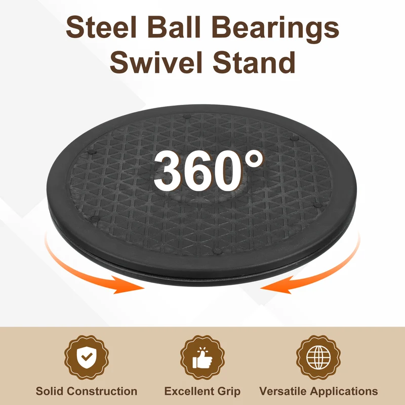 10inch Rotating Swivel Stand with Steel Ball Bearings Rotating Plate, Black