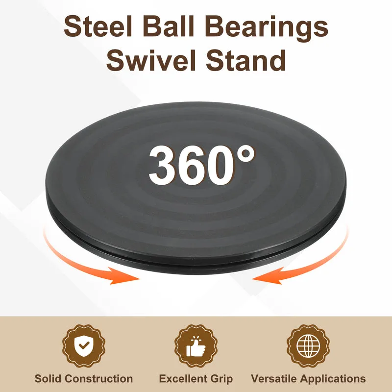 2Pcs 8inch Rotating Swivel Stand with Steel Ball Bearings Rotating Plate, Black