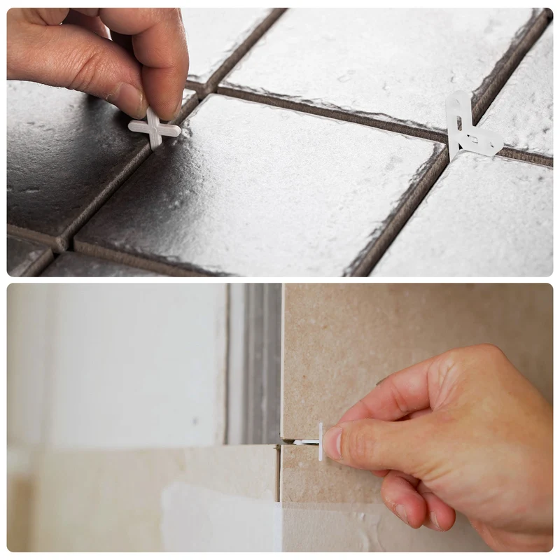 100Pcs Wall Floor Tile Plastic T-Shape Spacers Tiling Tools 10mm 3/8" White